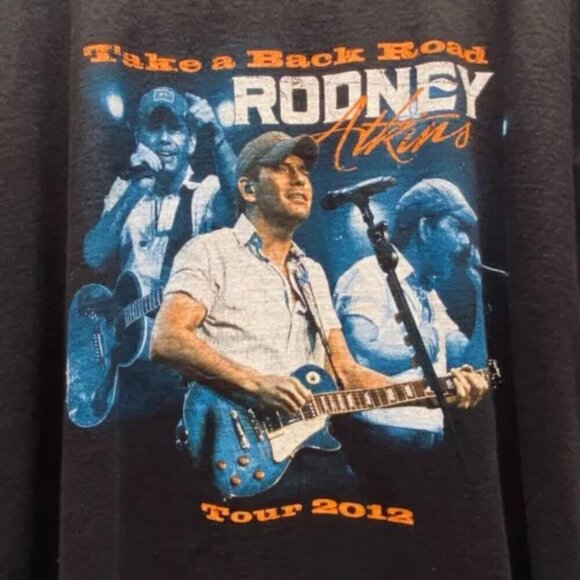 Rodney Atkins Concert T-Shirt Men's Hanes 2XL Black Graphic Logo Tour 2012 GUC - Picture 4 of 11